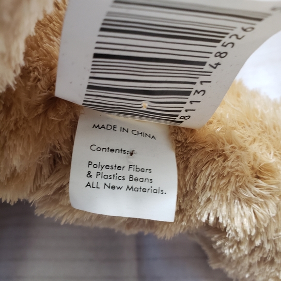 🌞SOLD🌞 Walmart Silky Brown Dog Plush 14" Stuffed Animal Bone Print Bow HTF - Picture 8 of 9